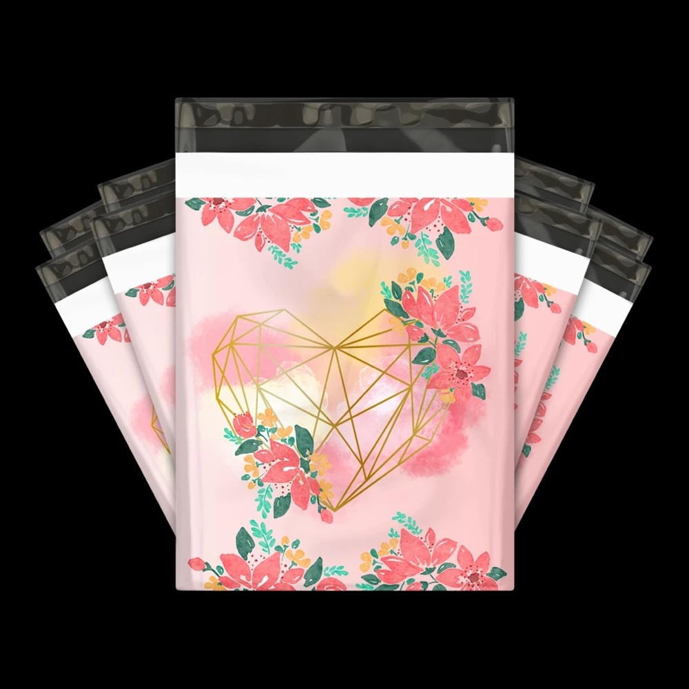 50 10X13 Geometric Heart Poly Mailers Shipping Envelopes Bags PRICE IS FIRM - Picture 7 of 7